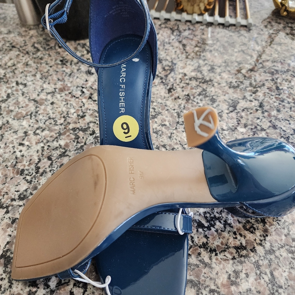 Marc Fisher Blue Strappy Heels - Picture 7 of 7